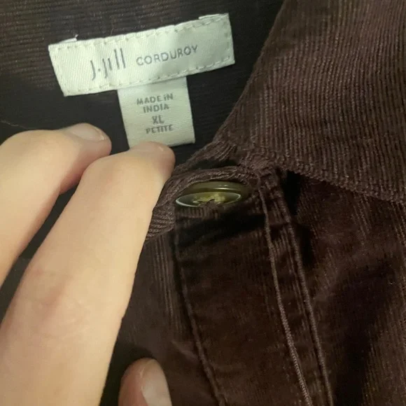 Dark Brown Corduroy Button Down Shirt - Picture 2 of 4